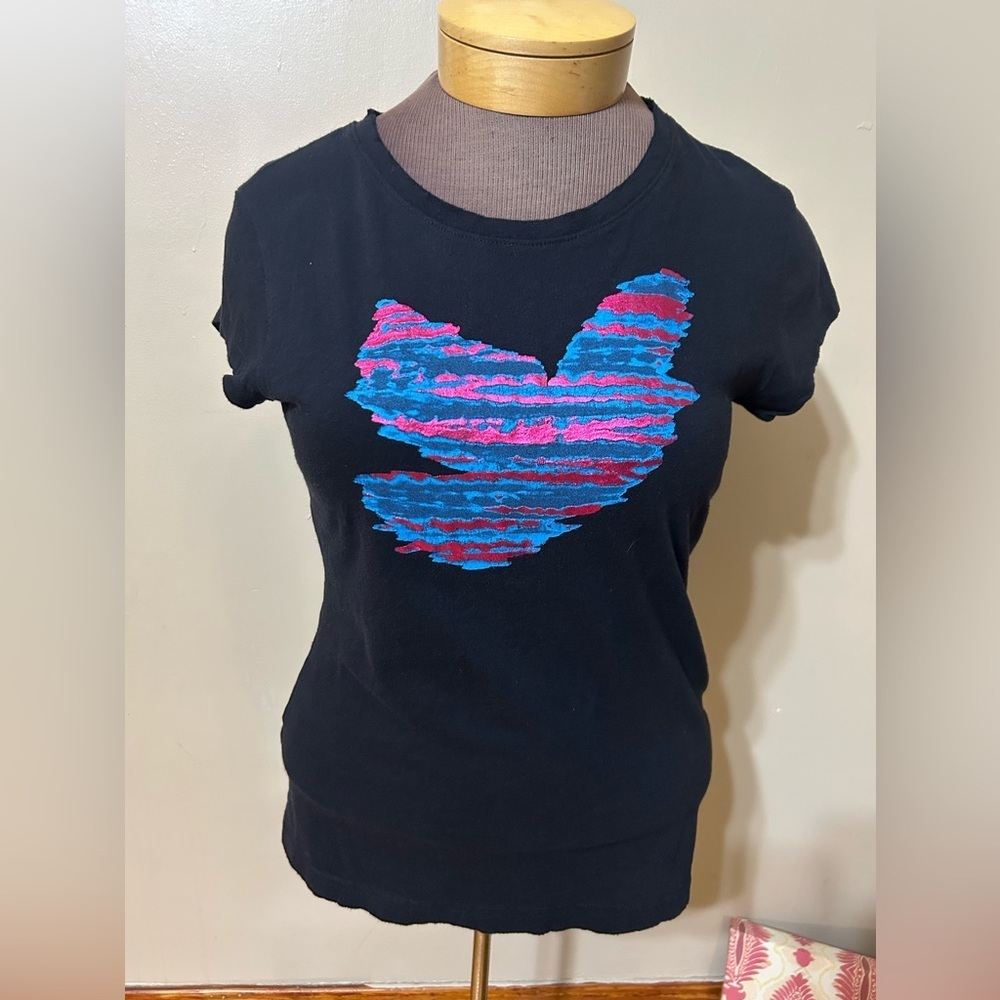 SELENA GOMEZ Girls XL T Shirt Dream Out Loud Black Bird Metallic Print